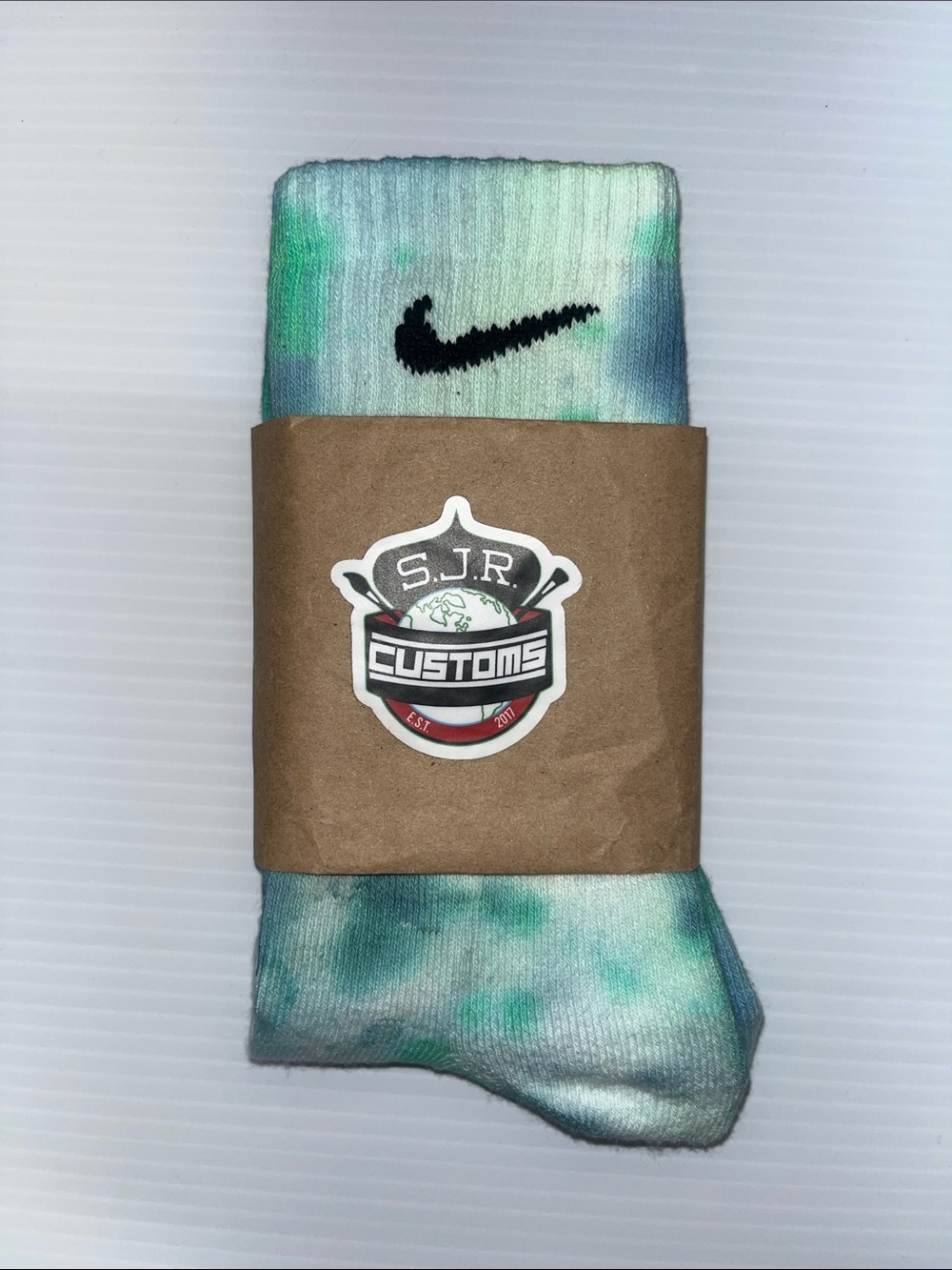 Nike Tie-Dye Crew Socks - Green & Blue